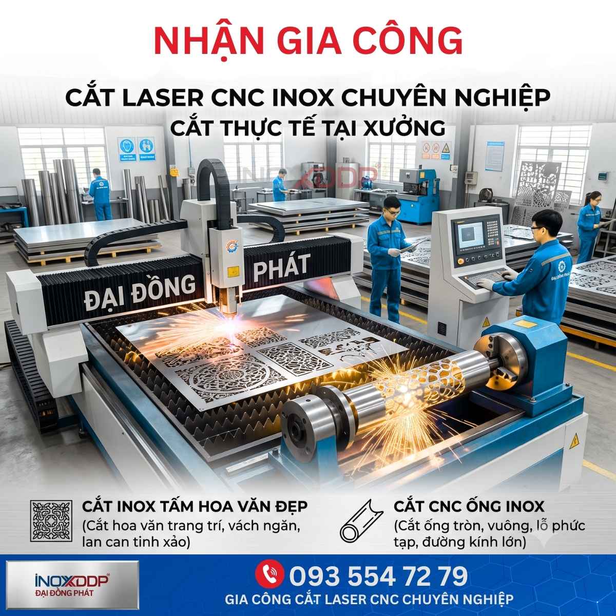 CẮT CNC HOA VĂN INOX, CNC ỐNG INOX