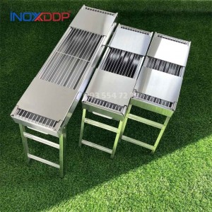 Bếp Nướng Than BBQ Ngoài Trời, Inox 304 dày chống gỉ, Gấp Gọn Đi Cắm Trại  