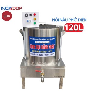 Nồi Nấu 120 Lít Bằng Điện Inox 304 Cao Cấp