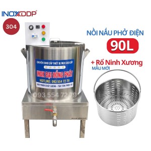 Nồi Nấu Phở 90 Lít Bằng Điện, Inox 304 Cao Cấp